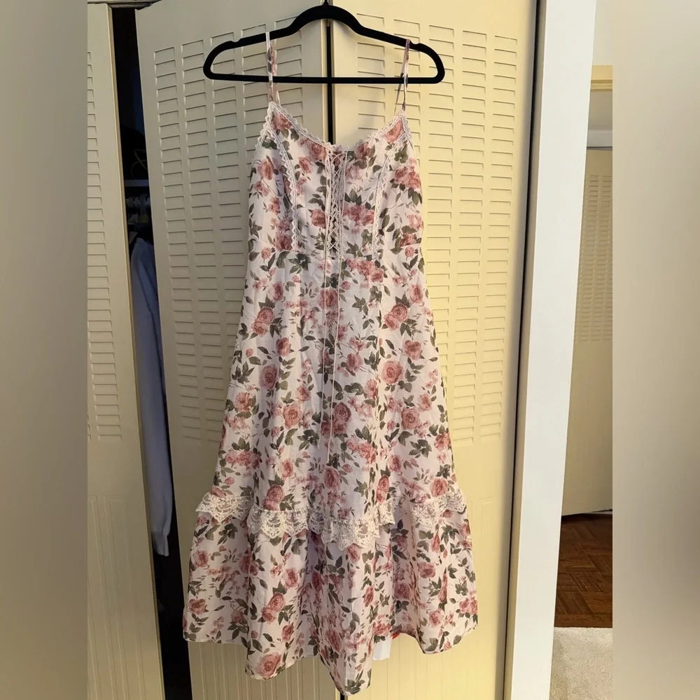 Cider Floral Cottagecore Lace Trim Maxi Dress NWT Size M - Picture 4 of 10